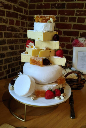 Cheese Wheel cake stack